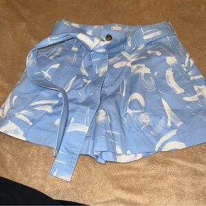 NWOT Blue and White Patterned Skirt with Belt
